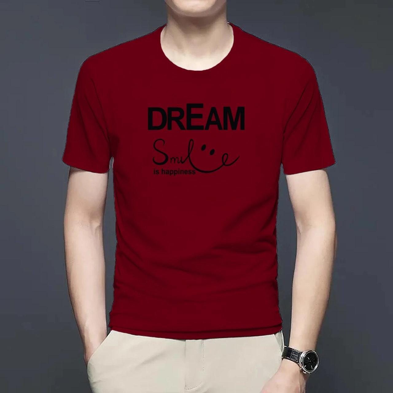 Dream smile Half Sleeve T-Shirt For Men