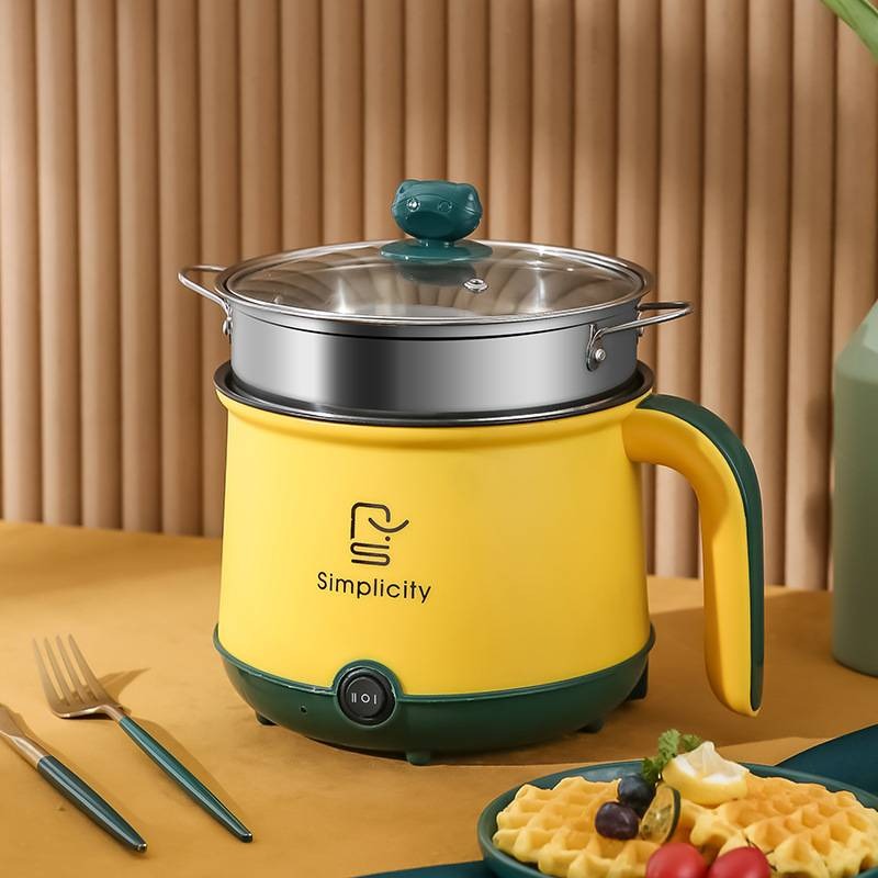 Rice Cooker Multicooker Simplicity Portable Electric Multicooker Cooking Pot With Steamer and Multipurpose 1.8 Liter Electric Cooker Pot Manual electric heating pot Cooker Rice cooker